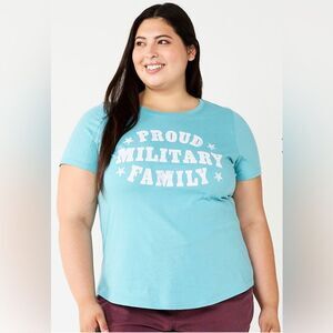 New! PROUD MILITARY FAMILY Tee Shirt Women’s Size XXL NWT Sonoma SS T-shirt NWT
